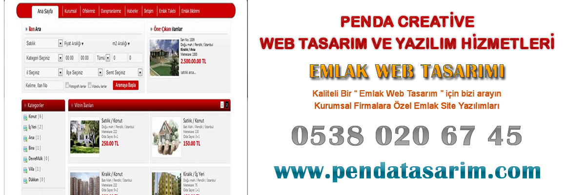 Penda Plus Emlak Web Tasarm